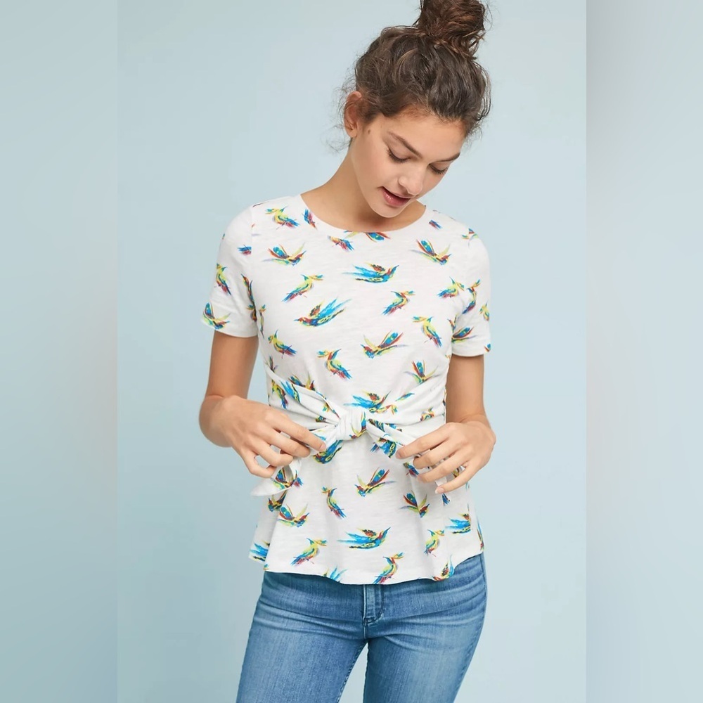 Anthropologie Meadow Rue Pajaro Tie-Waist Top